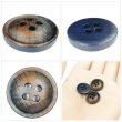 画像5: クロスラインウッドボタン【ブラウン】15mm 8個入 丸型 四つ穴 ヴィンテージ調 手芸 服飾 付け替え きらきらぷんぷん丸 B-2047 (5)