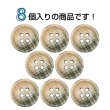 画像4: クロスラインウッドボタン【ベージュ】15mm 8個入 丸型 四つ穴 ヴィンテージ調 手芸 服飾 付け替え きらきらぷんぷん丸 B-2050 (4)