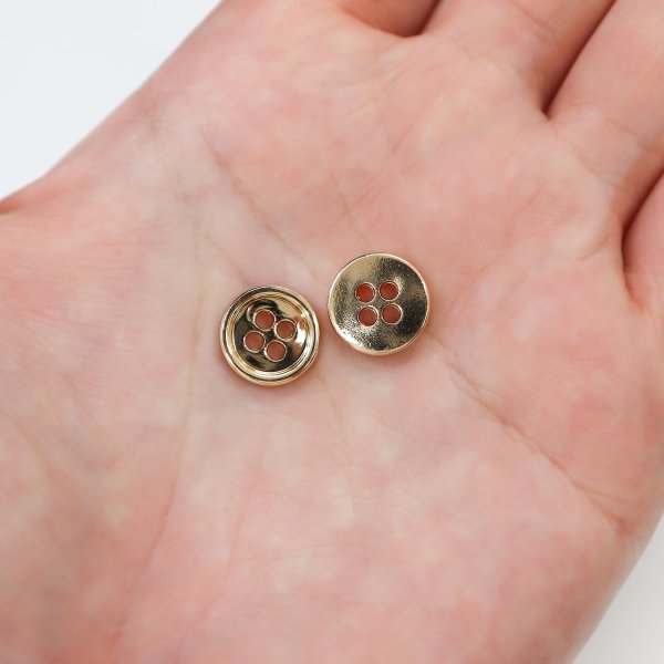 画像7: メタルボタン 四つ穴 【ゴールド 鏡面仕上げ】 金 シャツ スーツ 15個入り 【11.5mm】 きらきらぷんぷん丸 B-205 (7)