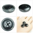 画像5: 樹脂ボタン 木目調リム【グレー】15mm 10個入 丸型 四つ穴 表付け 手芸 服飾 付け替え きらきらぷんぷん丸 B-2073 (5)