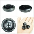 画像5: 樹脂ボタン 木目調リム【グレー】20mm 6個入 丸型 四つ穴 表付け 手芸 服飾 付け替え きらきらぷんぷん丸 B-2075 (5)
