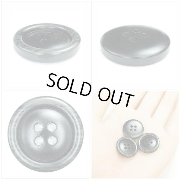 画像5: 樹脂ボタン 木目調リム【グレー】20mm 6個入 丸型 四つ穴 表付け 手芸 服飾 付け替え きらきらぷんぷん丸 B-2075 (5)