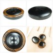 画像5: 樹脂ボタン 木目調リム【ブラウン】20mm 6個入 丸型 四つ穴 表付け 手芸 服飾 付け替え きらきらぷんぷん丸 B-2081 (5)