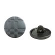 画像1: メタルボタン 格子柄【ブラック】15mm 10個入 丸型 足つき 立体柄 手芸 服飾 付け替え きらきらぷんぷん丸 B-2085 (1)