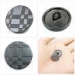 画像6: メタルボタン 格子柄【ブラック】15mm 10個入 丸型 足つき 立体柄 手芸 服飾 付け替え きらきらぷんぷん丸 B-2085 (6)