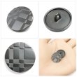 画像6: メタルボタン 格子柄【ブラック】18mm 8個入 丸型 足つき 立体柄 手芸 服飾 付け替え きらきらぷんぷん丸 B-2086 (6)