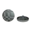 画像1: メタルボタン 格子柄【ブラック】20mm 6個入 丸型 足つき 立体柄 手芸 服飾 付け替え きらきらぷんぷん丸 B-2087 (1)