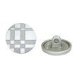 画像1: メタルボタン 格子柄【シルバー】15mm 10個入 丸型 足つき 立体柄 手芸 服飾 付け替え きらきらぷんぷん丸 B-2088 (1)