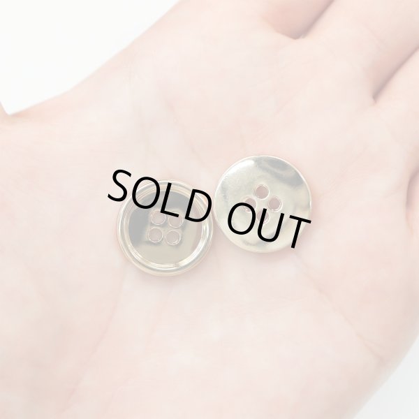 画像7: メタルボタン 四つ穴 【ゴールド 鏡面仕上げ】 金 シャツ スーツ 10個入り 【18mm】 きらきらぷんぷん丸 B-208 (7)