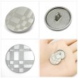 画像6: メタルボタン 格子柄【シルバー】20mm 6個入 丸型 足つき 立体柄 手芸 服飾 付け替え きらきらぷんぷん丸 B-2090 (6)