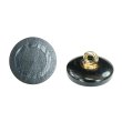 画像1: 樹脂ボタン リングデザイン【ブラック】15mm 10個入 丸型 足つき 手芸 服飾 付け替え きらきらぷんぷん丸 B-2091 (1)