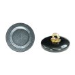 画像1: 樹脂ボタン リングデザイン【ブラック】17mm 8個入 丸型 足つき 手芸 服飾 付け替え きらきらぷんぷん丸 B-2092 (1)