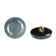 画像1: 樹脂ボタン リングデザイン【ブラック】20mm 6個入 丸型 足つき 手芸 服飾 付け替え きらきらぷんぷん丸 B-2093 (1)
