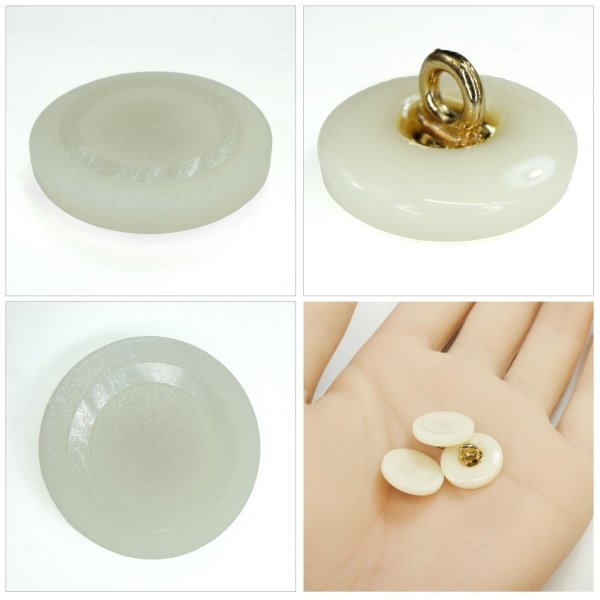 画像5: 樹脂ボタン リングデザイン【アイボリー】15mm 10個入 丸型 足つき 手芸 服飾 付け替え きらきらぷんぷん丸 B-2094 (5)