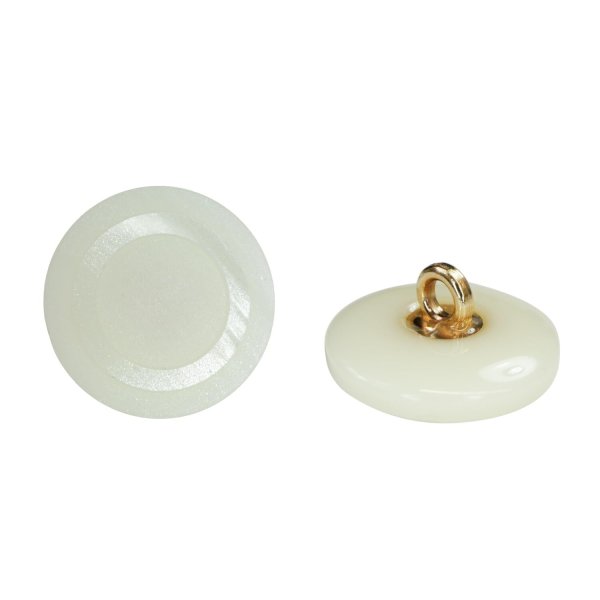 画像1: 樹脂ボタン リングデザイン【アイボリー】17mm 8個入 丸型 足つき 手芸 服飾 付け替え きらきらぷんぷん丸 B-2095 (1)