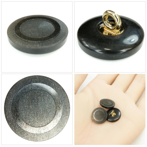 画像5: 樹脂ボタン リングデザイン【ブラウン】15mm 10個入 丸型 足つき 手芸 服飾 付け替え きらきらぷんぷん丸 B-2097 (5)