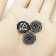 画像5: 樹脂ボタン【ブラック】15mm 10個入 丸型 四つ穴 リムデザイン マーブル調 手芸 服飾 付け替え きらきらぷんぷん丸 B-2100 (5)