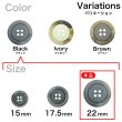 画像3: 樹脂ボタン【ブラック】22mm 6個入 丸型 四つ穴 リムデザイン マーブル調 手芸 服飾 付け替え きらきらぷんぷん丸 B-2102 (3)