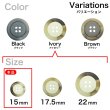 画像3: 樹脂ボタン【アイボリー】15mm 10個入 丸型 四つ穴 リムデザイン マーブル調 手芸 服飾 付け替え きらきらぷんぷん丸 B-2103 (3)