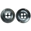 画像1: 樹脂ボタン マーブル柄【ブラック】15mm 10個入 丸型 四つ穴 裁縫 洋裁 付け替え きらきらぷんぷん丸 B-2109 (1)