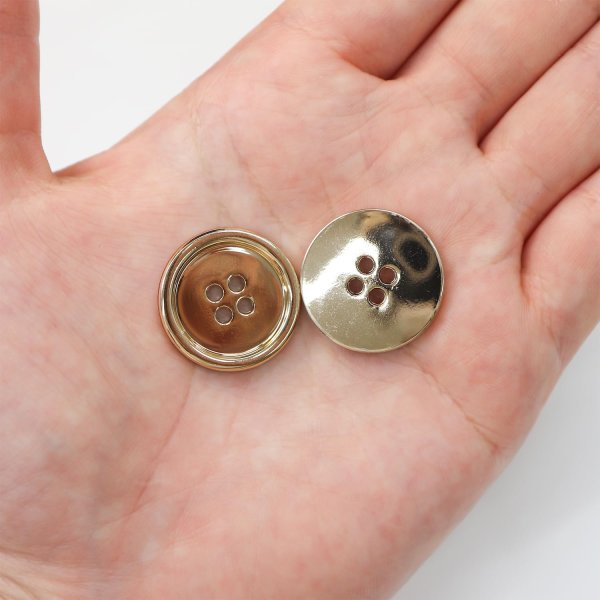 画像7: メタルボタン 四つ穴 【ゴールド 鏡面仕上げ】 金 シャツ スーツ 8個入り 【23mm】 きらきらぷんぷん丸 B-210 (7)