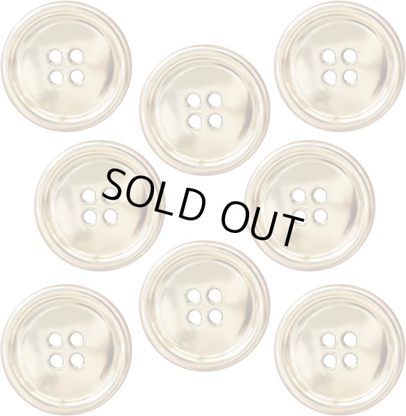 画像1: メタルボタン 四つ穴 【ゴールド 鏡面仕上げ】 金 シャツ スーツ 8個入り 【25mm】 きらきらぷんぷん丸 B-211 (1)