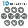 画像4: 樹脂ボタン マーブル柄【グレー】15mm 10個入 丸型 四つ穴 裁縫 洋裁 付け替え きらきらぷんぷん丸 B-2115 (4)