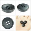 画像5: 樹脂ボタン 皿型【ブラック】15mm 10個入 四つ穴 丸型 フチあり くぼみ 手芸 服飾 付け替え きらきらぷんぷん丸 B-2117 (5)