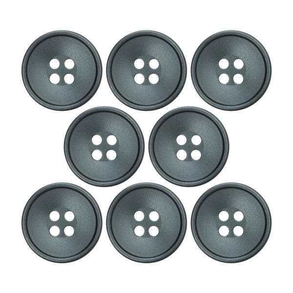 画像1: 樹脂ボタン 皿型【ブラック】18mm 8個入 四つ穴 丸型 フチあり くぼみ 手芸 服飾 付け替え きらきらぷんぷん丸 B-2118 (1)