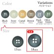 画像3: 樹脂ボタン 皿型【ブラック】18mm 8個入 四つ穴 丸型 フチあり くぼみ 手芸 服飾 付け替え きらきらぷんぷん丸 B-2118 (3)