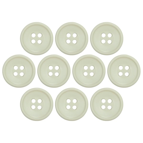 画像1: 樹脂ボタン 皿型【アイボリー】15mm 10個入 四つ穴 丸型 フチあり くぼみ 手芸 服飾 付け替え きらきらぷんぷん丸 B-2119 (1)