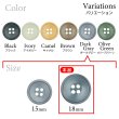 画像3: 樹脂ボタン 皿型【ダークグレー】18mm 8個入 四つ穴 丸型 フチあり くぼみ 手芸 服飾 付け替え きらきらぷんぷん丸 B-2126 (3)