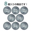 画像4: 樹脂ボタン 皿型【ダークグレー】18mm 8個入 四つ穴 丸型 フチあり くぼみ 手芸 服飾 付け替え きらきらぷんぷん丸 B-2126 (4)