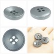 画像5: 樹脂ボタン 皿型【ダークグレー】18mm 8個入 四つ穴 丸型 フチあり くぼみ 手芸 服飾 付け替え きらきらぷんぷん丸 B-2126 (5)