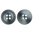 画像1: 樹脂ボタン リングライン【ブラック】15mm 10個入 丸型 四つ穴 裁縫 手芸 服飾 付け替え きらきらぷんぷん丸 B-2131 (1)