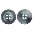 画像1: 樹脂ボタン リングライン【ブラック】18mm 8個入 丸型 四つ穴 裁縫 手芸 服飾 付け替え きらきらぷんぷん丸 B-2132 (1)