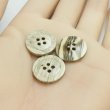 画像5: 樹脂ボタン リングライン【グレージュ】18mm 8個入 丸型 四つ穴 裁縫 手芸 服飾 付け替え きらきらぷんぷん丸 B-2134 (5)