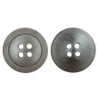 画像1: 樹脂ボタン リングライン【ブラウン】18mm 8個入 丸型 四つ穴 裁縫 手芸 服飾 付け替え きらきらぷんぷん丸 B-2136 (1)