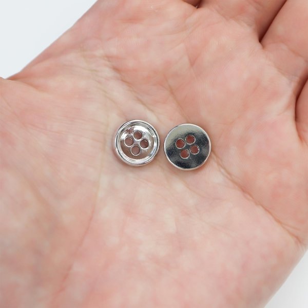 画像7: メタルボタン 四つ穴 【シルバー 鏡面仕上げ】 銀 シャツ スーツ 15個入り 【11.5mm】 きらきらぷんぷん丸 B-213 (7)