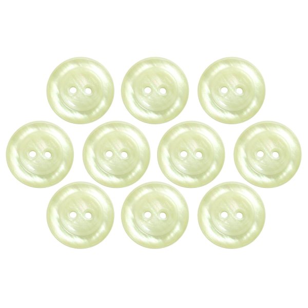 画像1: 二つ穴樹脂ボタン【アイボリー】15mm 10個入 シェル調 丸型 光沢 模様 手芸 服飾 付け替え きらきらぷんぷん丸 B-2155 (1)