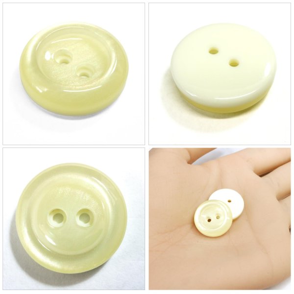 画像5: 二つ穴樹脂ボタン【アイボリー】17.5mm 8個入 シェル調 丸型 光沢 模様 手芸 服飾 付け替え きらきらぷんぷん丸 B-2156 (5)