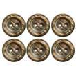 画像1: 二つ穴樹脂ボタン【ブラウン】21mm 6個入 シェル調 丸型 光沢 模様 手芸 服飾 付け替え きらきらぷんぷん丸 B-2160 (1)