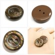 画像5: 二つ穴樹脂ボタン【ブラウン】21mm 6個入 シェル調 丸型 光沢 模様 手芸 服飾 付け替え きらきらぷんぷん丸 B-2160 (5)