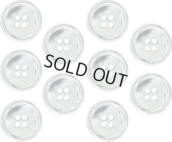 画像1: メタルボタン 四つ穴 【シルバー 鏡面仕上げ】 銀 シャツ スーツ 10個入り 【20mm】 きらきらぷんぷん丸 B-217 (1)