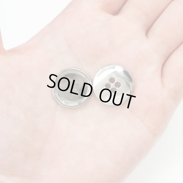 画像7: メタルボタン 四つ穴 【シルバー 鏡面仕上げ】 銀 シャツ スーツ 10個入り 【20mm】 きらきらぷんぷん丸 B-217 (7)