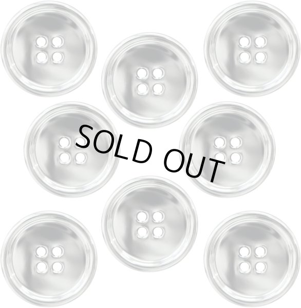 画像1: メタルボタン 四つ穴 【シルバー 鏡面仕上げ】 銀 シャツ スーツ 8個入り 【23mm】 きらきらぷんぷん丸 B-218 (1)