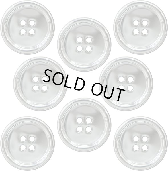 画像1: メタルボタン 四つ穴 【シルバー 鏡面仕上げ】 銀 シャツ スーツ 8個入り 【25mm】 きらきらぷんぷん丸 B-219 (1)