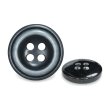 画像1: 樹脂ボタン ボールドリム【ブラック】15mm 10個入 丸型 四つ穴 マーブル調 手芸 服飾 付け替え きらきらぷんぷん丸 B-2222 (1)