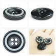画像5: 樹脂ボタン ボールドリム【ブラック】20mm 6個入 丸型 四つ穴 マーブル調 手芸 服飾 付け替え きらきらぷんぷん丸 B-2224 (5)