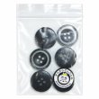 画像7: 樹脂ボタン ボールドリム【ブラック】20mm 6個入 丸型 四つ穴 マーブル調 手芸 服飾 付け替え きらきらぷんぷん丸 B-2224 (7)